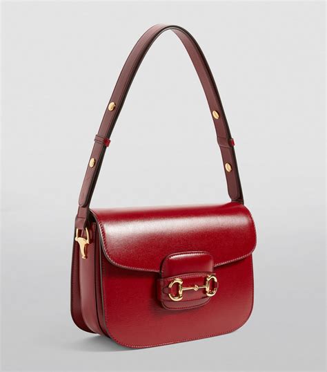 big red leather gucci bag|1955 horsebit shoulder bag.